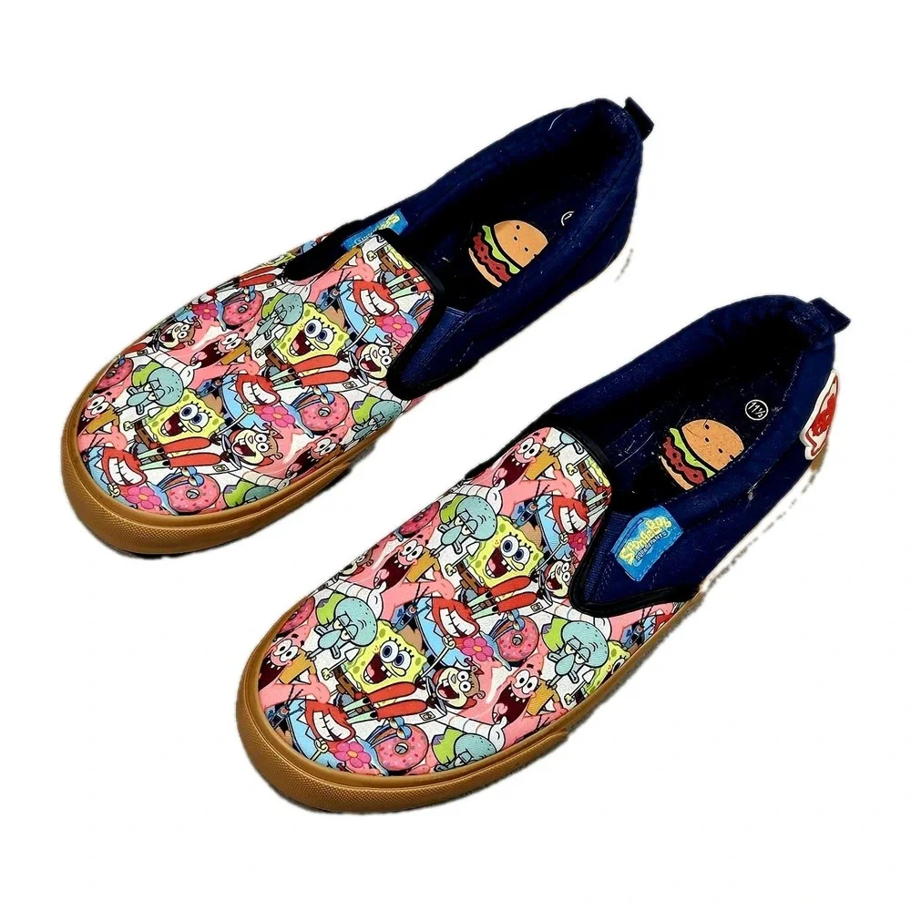 Ground Up SpongeBob SquarePants Slip On Shoes Mens 11.5 The Krusty Krab Canvas